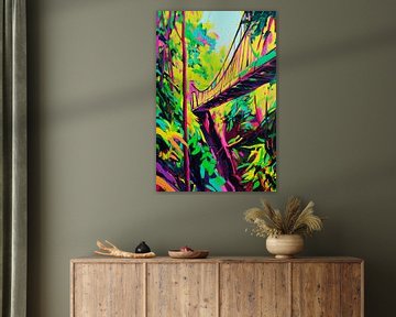 Hängende Brücke Dschungel von Poster Art Shop
