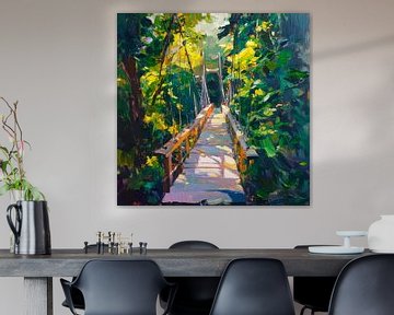 Hängebrücke Wald von Poster Art Shop