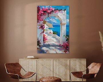 Vue sur la côte Porte des fleurs sur Poster Art Shop
