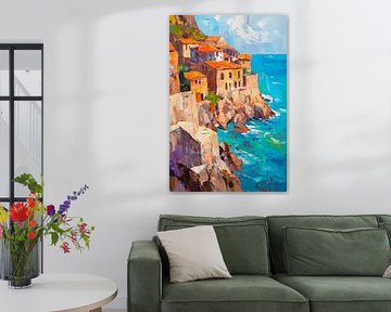 Coastal view houses by Poster Art Shop