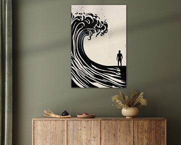 Giant wave silhouette by Poster Art Shop