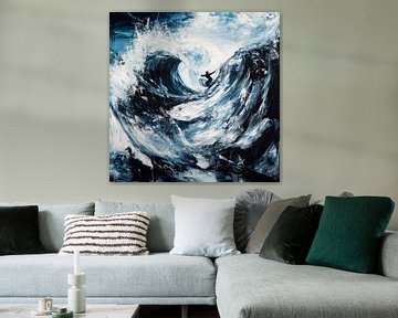 Surfing wave by Poster Art Shop