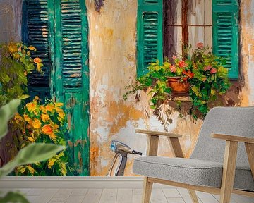 Vespa at the window by Poster Art Shop