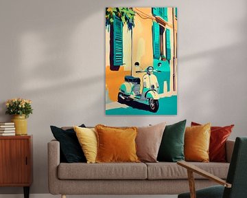 Vespa in de stad van Poster Art Shop