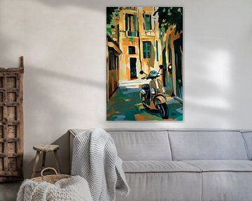 Vespa rijstrook van Poster Art Shop