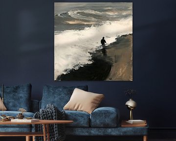 Waves on the beach by Poster Art Shop