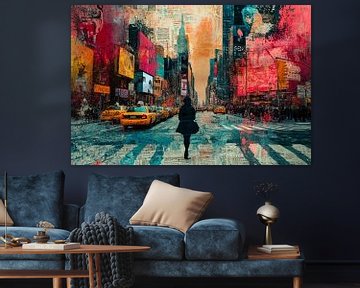 Graffiti schilderij, New York City -  van BowiScapes abstract en digitale kunst