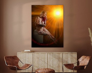 Nackte Schönheit im Sonnenlicht