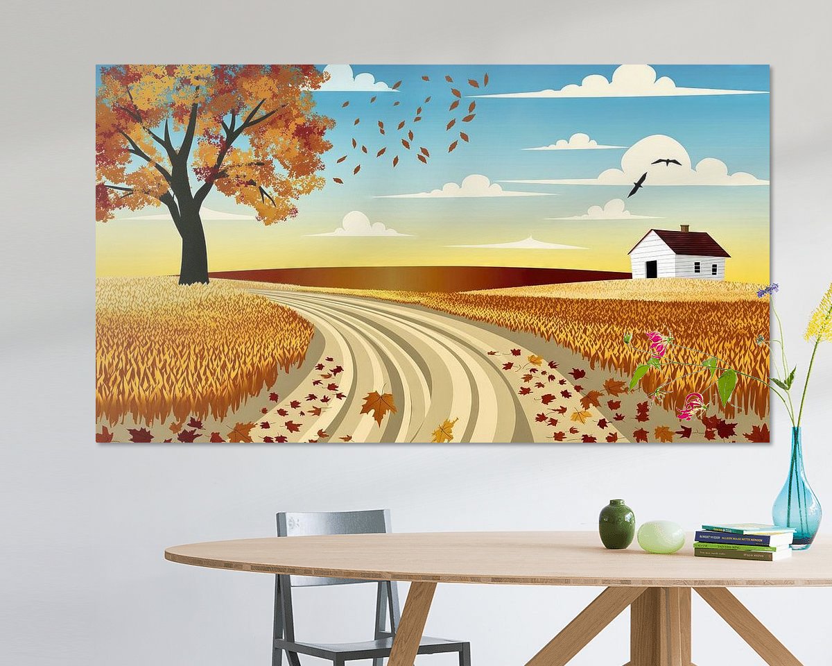 Voorbeeld van het werk in een kamer