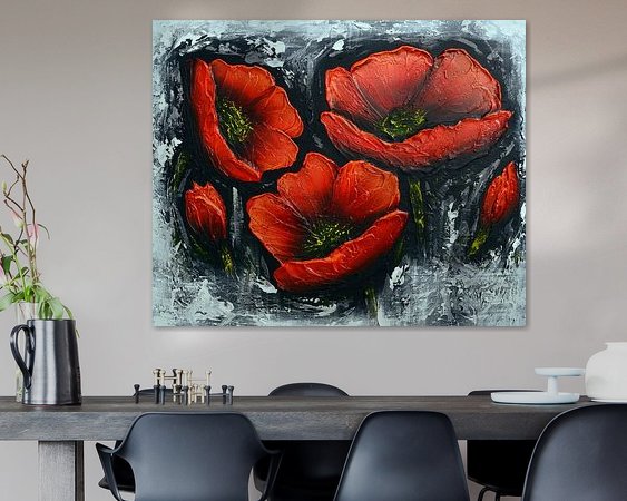 Voorbeeld van het werk in een kamer