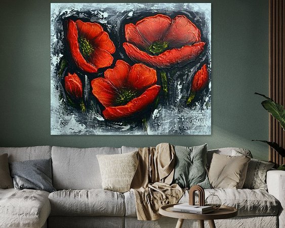 Voorbeeld van het werk in een kamer