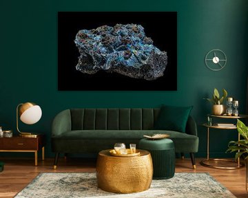 Lava rock on black background by Martijn van den Hil