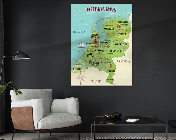 Voorbeeld van het werk in een kamer