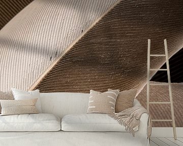 Feathers create a line pattern in shades of brown and cream. by Marjolijn van den Berg