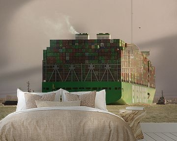 Containerschiff Ever Aria auf der Maasvlakte von scheepskijkerhavenfotografie