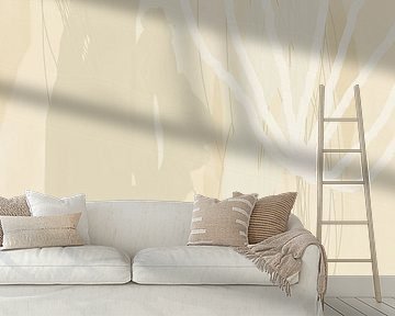 Abstract painting in pastel colors. White, beige, soft yellow.