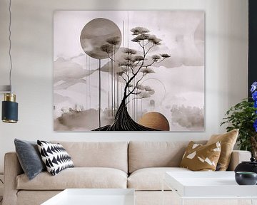 Japandi - WabiSabi Art - Sfeervol Japans landschap van Studio Pieternel