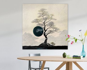 Japandi - WabiSabi Art - Rustig Japans Landschap van Studio Pieternel