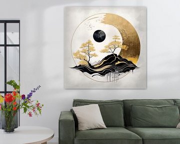 Japandi - WabiSabi Art -  Sereen Japans Landschap van Studio Pieternel