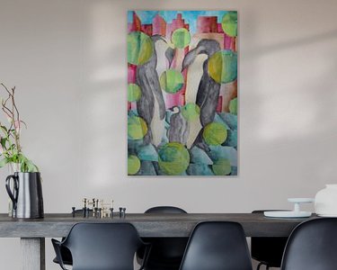 Voorbeeld van het werk in een kamer