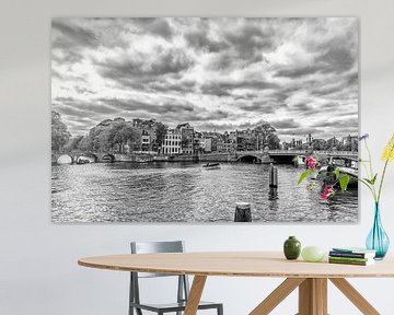Amstel hoek Herengracht en de Blauwbrug in Amsterdam van Don Fonzarelli
