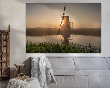 Mistige zonsopkomst bij de Munnikenmolen van Jeroen de Jongh Fotografie