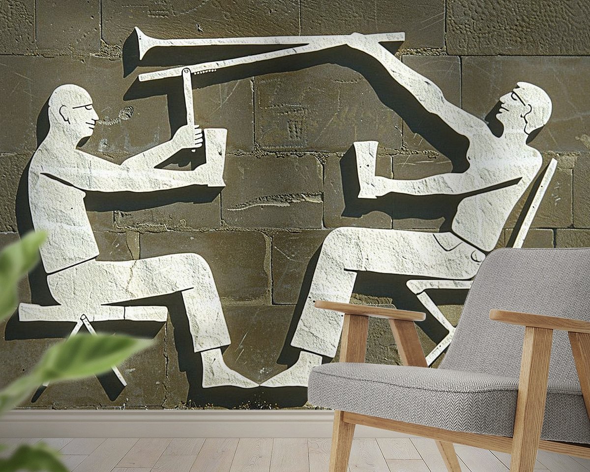 Voorbeeld van het werk in een kamer