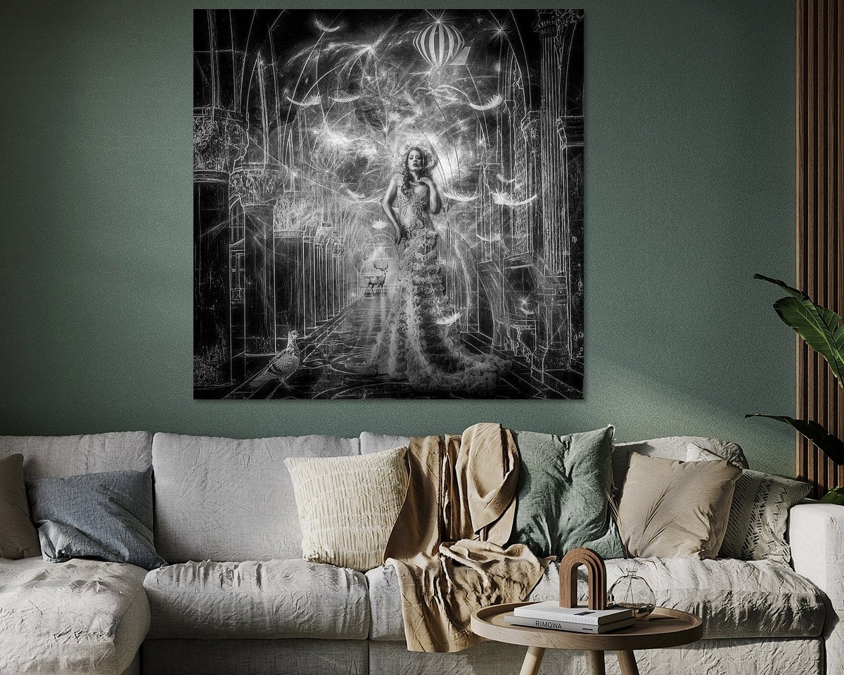 Voorbeeld van het werk in een kamer