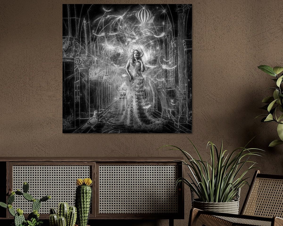 Voorbeeld van het werk in een kamer