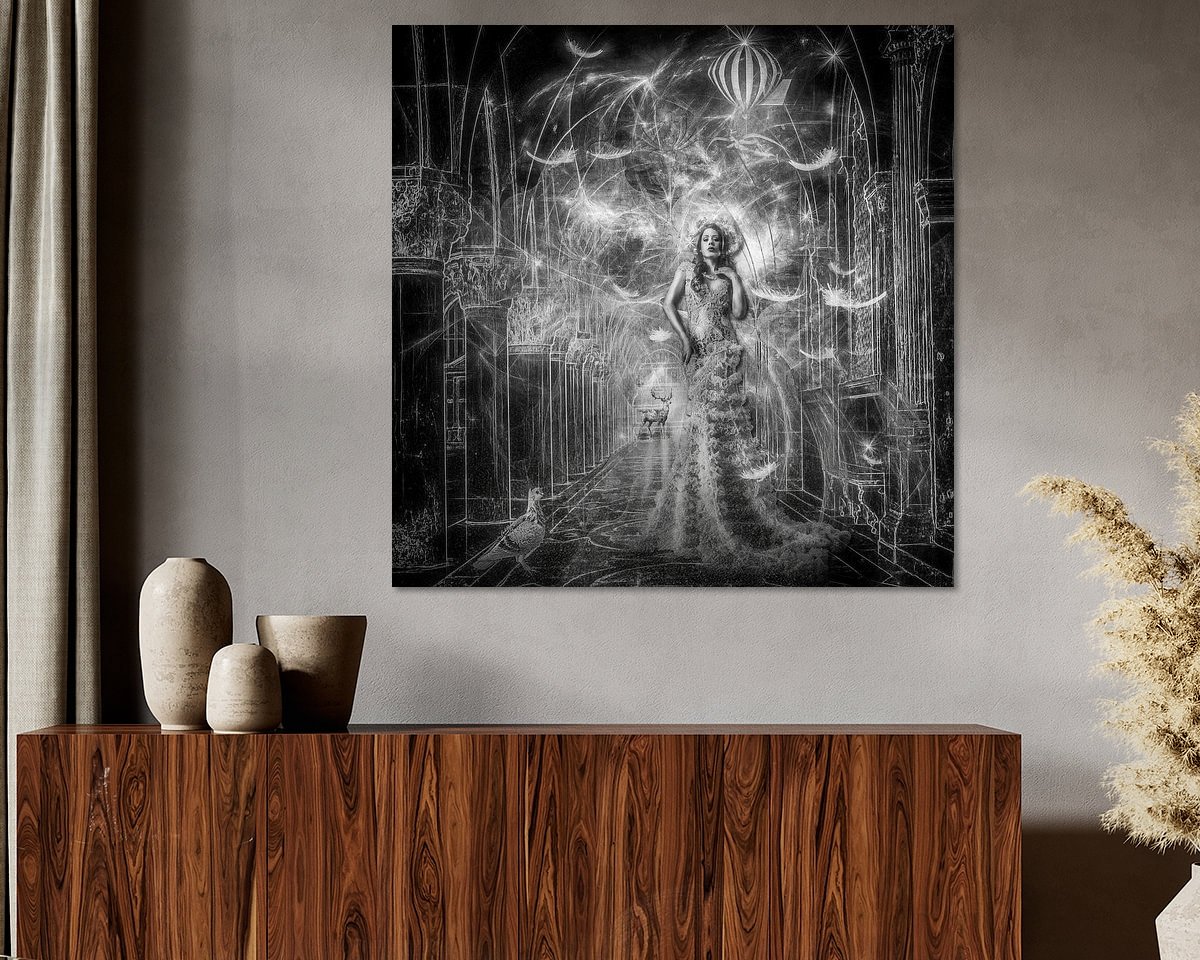 Voorbeeld van het werk in een kamer