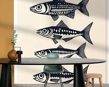 Four fish among themselves by Franka Poulain