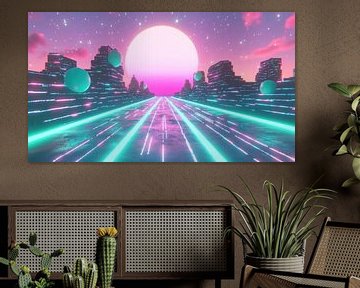 Vaporwave highway by Franka Poulain