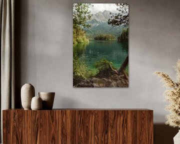 Klein eiland in de Eibsee van Thomas Junklewitz