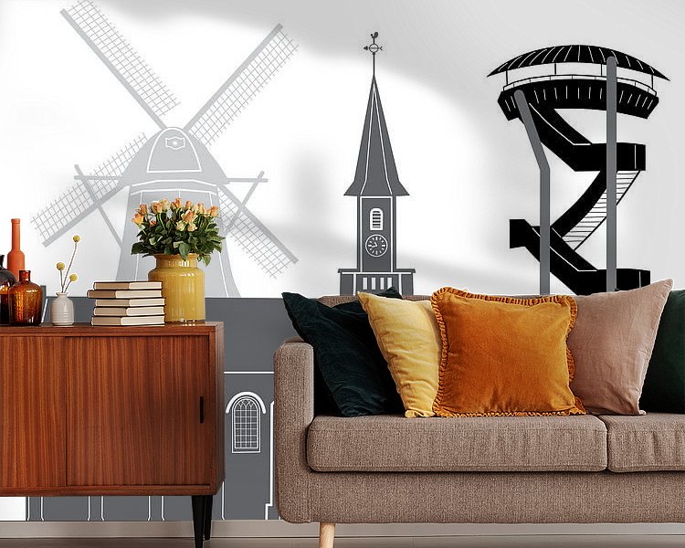 Voorbeeld van het werk in een kamer