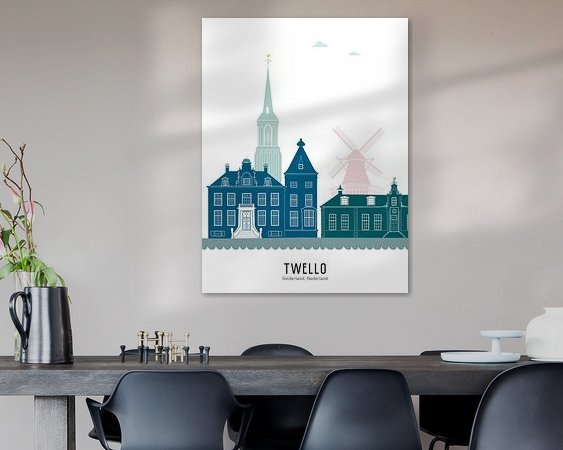 Voorbeeld van het werk in een kamer