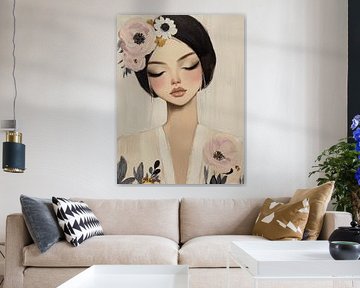 Modernes Porträt in Pastellfarben von Carla Van Iersel