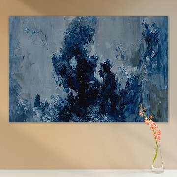 Blauwe lijnen compositie