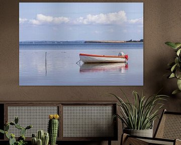 Eenzaam bootje in baai Ærø van Sander Groenendijk