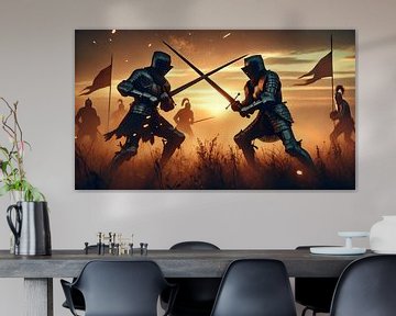 Episch riddergevecht van Pixelbull Design
