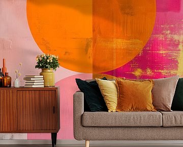 Circles in pink, magenta, orange and gold - 1