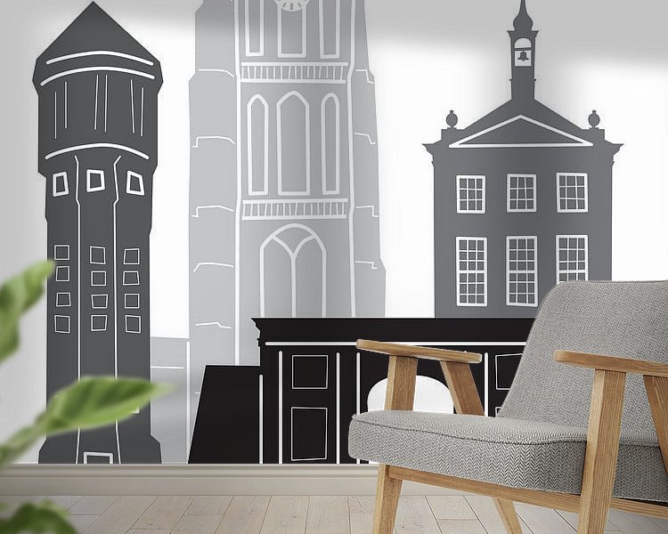 Voorbeeld van het werk in een kamer