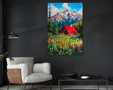 Mountain landscape with hut by Poster Art Shop