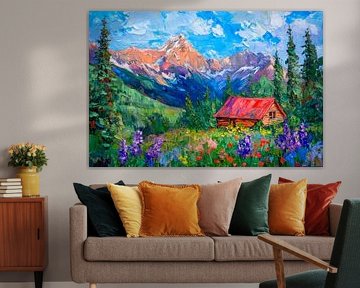 Mountain idyll with hut by Poster Art Shop