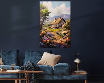 Landhuis in bloei van Poster Art Shop