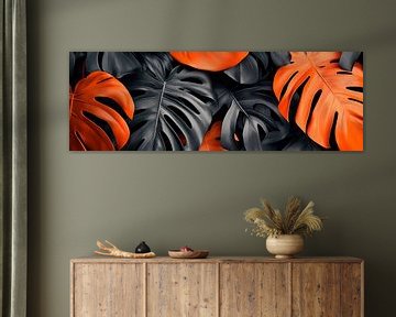 Bladsoort zwart oranje van Poster Art Shop