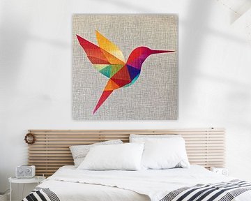 Colibri abstrait aux couleurs vives sur Lauri Creates