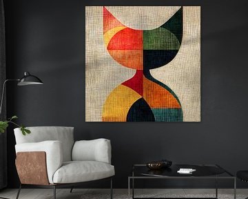 Abstracte kat in warme kleuren van Lauri Creates