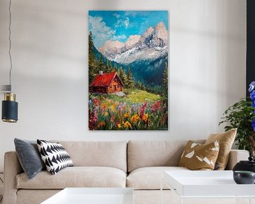 Mountain landscape with hut by Poster Art Shop
