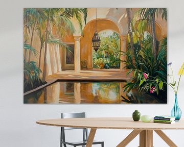 Cour intérieure tropicale sur Poster Art Shop