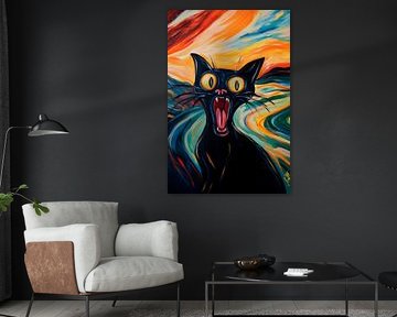 Gillende kat van Poster Art Shop
